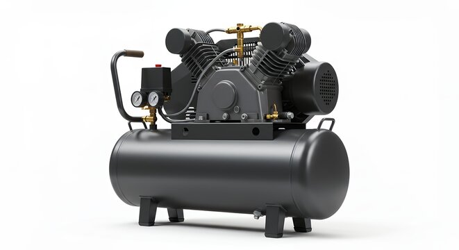 Gray industrial air compressor
