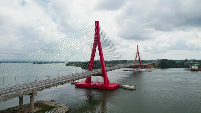 Aerial View The Balang Island Bridge ( Jembatan Pulau Balang) is a bridge that connects Balang Island in Kutai Kartanegara Regency, East Kalimantan.