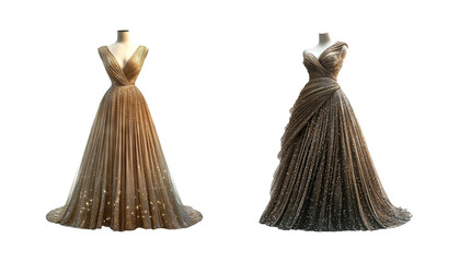 Elegant Evening Dresses with Pleated Skirts and Sparkling Details