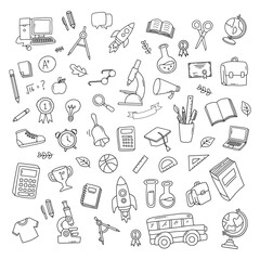 Back to school and education doodle elements