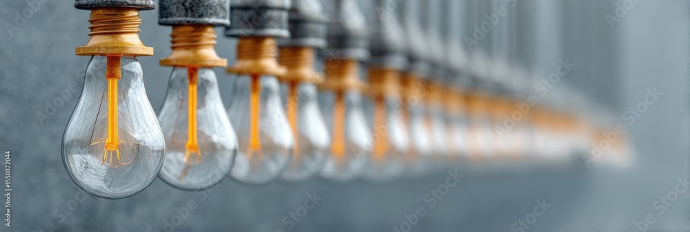 Poster blinking led wall with incandescent bulbs in geometric grid showcasing glowing filaments for lightin