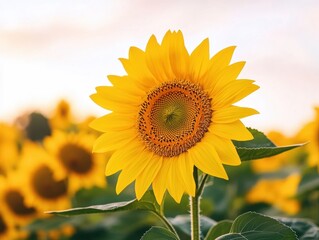 Obraz premium Close-up sunflower field