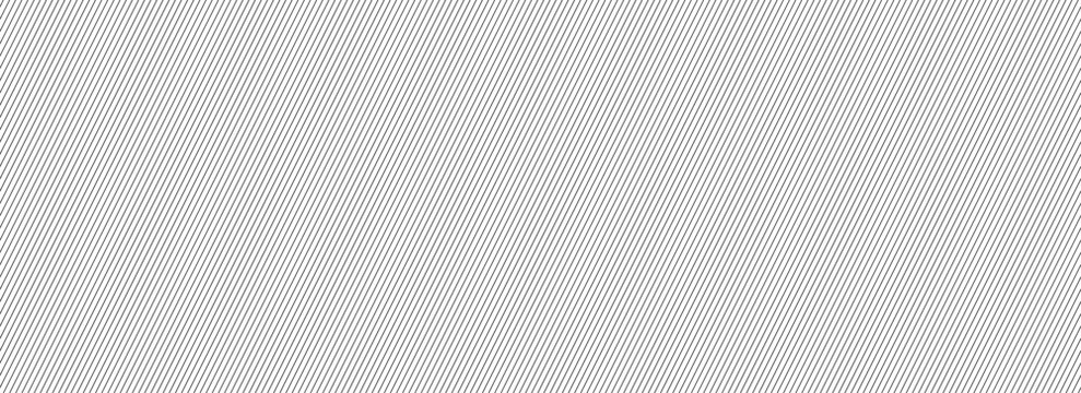 Thin diagonal line seamless pattern. Repeated fine slash lines background. Slanted pinstripe wallpaper. Black and white tilted strip backdrop. Repeating oblique linear texture overlay. Vector 