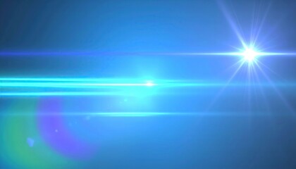 Blue Lens Flare Light Overlay Background.