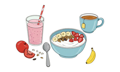 yogurt with strawberry and banana