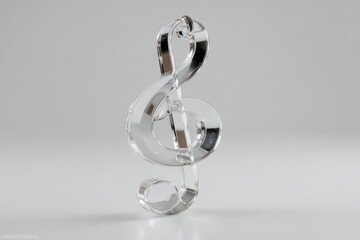 Musical note sculpture contemporary art gallery crystal glass design studio setup artistic perspective symbol of music
