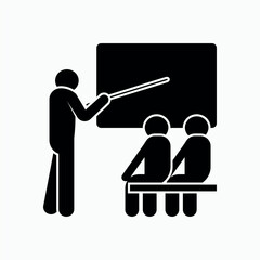 Teacher and Students. Mentoring, Learning icon. Briefing, Presenting. 