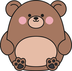 귀여운 곰돌이 인형 벡터 이미지
A cute teddy bear vector image