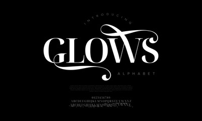 Luxurious serif font with bold characters and ornamental swashes, perfect for high-end designs and fashion branding