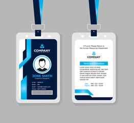 Modern ID Card Template for Tech Office Staff and Corporate Employees