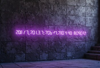 Mysterious code under neon lights