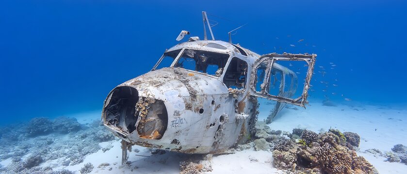 Underwater plane wreck