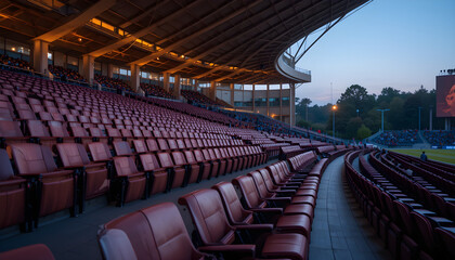 Fototapeta premium Seating for spectators in a stadium or outdoor cinema