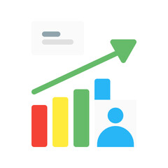 market analyisis. This is a vector single icon with a flat style. Suitable for any purpose, such as website design, mobile app design, logo design, pattern design, etc.