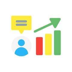 qualitative research of people.This is a vector single icon with a flat style. Suitable for any purpose, such as website design, mobile app design, logo design, pattern design, etc.