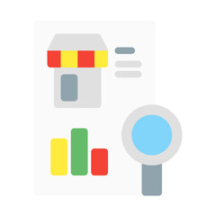 quantitative market research. This is a vector single icon with a flat style. Suitable for any purpose, such as website design, mobile app design, logo design, pattern design, etc.