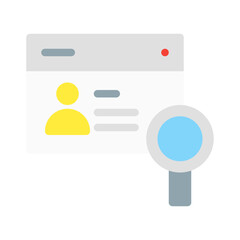 market research website. This is a vector single icon with a flat style. Suitable for any purpose, such as website design, mobile app design, logo design, pattern design, etc.