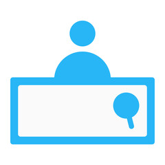 search costumer. This is a vector single icon with a flat style. Suitable for any purpose, such as website design, mobile app design, logo design, pattern design, etc.