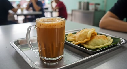 Malaysian Breakfast: Teh Tarik and Curry Puffs