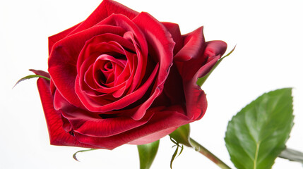 A solitary red rose in full bloom, symbolizing love and passion in its purest form
