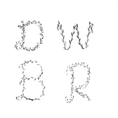 Sketch font with nature themed style