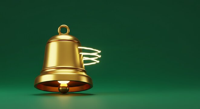 Golden metal bell ringing - Powered by Adobe
