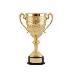 First place gold trophy cup isolated on white background. 3d rendering. Generated with AI

