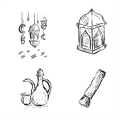 illustration sketch for islamic theme
