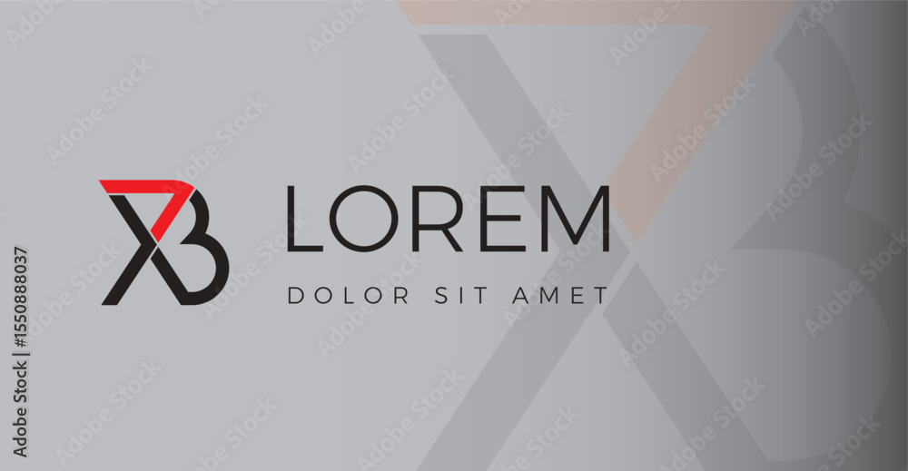 Aufkleber Simple and dancing logo design template with abstract initial letter XB vector.
