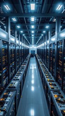 Data Center Servers with Network, Technology, and IT Infrastructure.