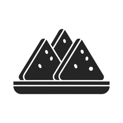 Samosa icon vector silhouette illustration isolated on white background