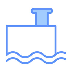 Pier Outline Blue Color Icon