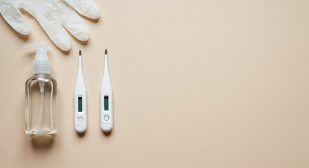 Essential Health Kit:  Sanitizer, Gloves, and Thermometers for Hygiene and Wellness