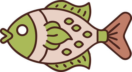Stylized hatchetfish vector illustration with vibrant cmyk colors