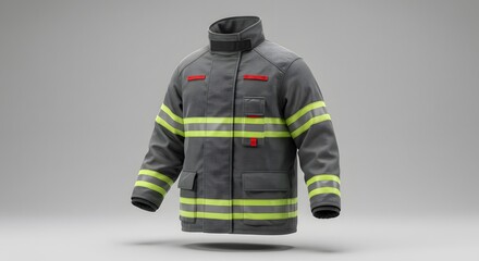 Fototapeta premium Firefighter Jacket PPE Isolated on White