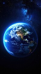 Earth with Space, Planet, Galaxy, Night, and Blue.