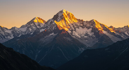 Majestic mountain range at sunrise