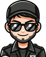 Cool Stylish Male Avatar Illustration