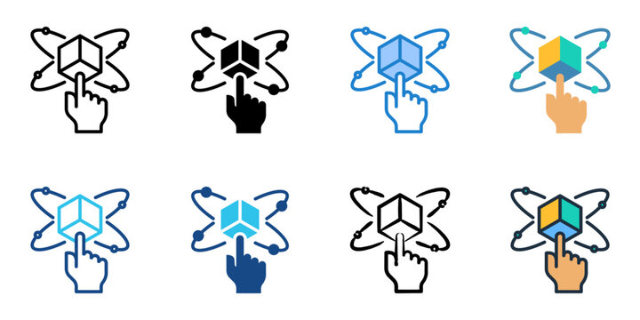 Spatial Computing icon set multiple style collection 
