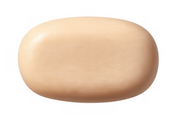 Classic oval soap bar isolated on transparent background, perfect for hygiene and cleansing-related projects