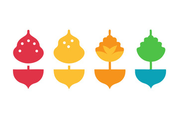 set of Pakora vector silhouette illustration isolated on white background