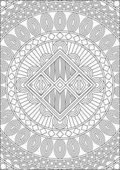 Line Art Zentangle Mandala Adult Coloring Page