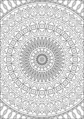 Outline Mandala Zen Tangle Adult Coloring Page