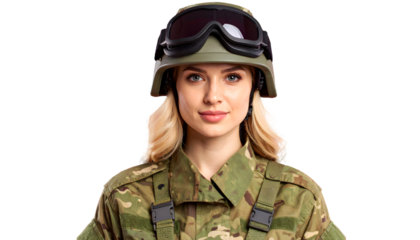 young female sniper in green camo, White Backround