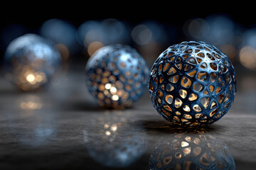 Futuristic 3D printed objects showcase intricate designs