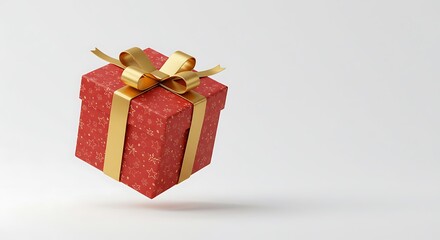 Obraz premium Festive red and gold gift box