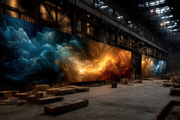 Generative AI creates vibrant abstract art in studio setting