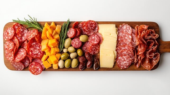 Assorted meats cheese olives platter