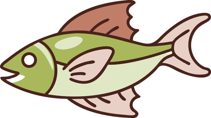 Dynamic illustration of a fish gracefully leaping through the air