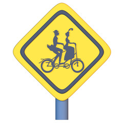 Fototapeta premium bicycle road sign on isolated background